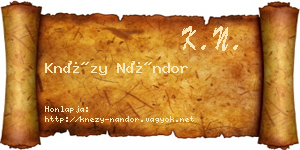 Knézy Nándor névjegykártya