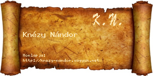 Knézy Nándor névjegykártya